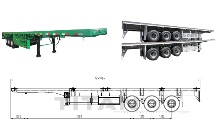Flatbed Semi Trailer for Sale in Sudan | 20/40/45/48 Ft Container Flatbed Truck Trailer for Sale