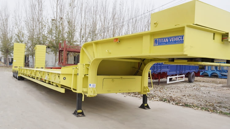 4 Line 8 Axles Lowbed Trailer Truck Transport for Sale in Sudan
