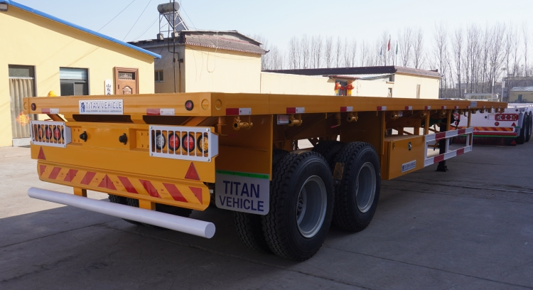 2 Axle 40 Ft Container Flatbed Semi Trailer for Sale in Sudan