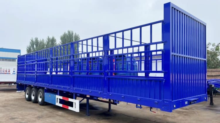 China 3 Axle 60 Ton Fence Cargo Truck Trailer for Sale in Ghana