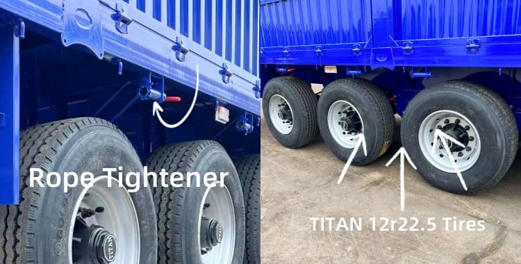 China 3 Axle 60 Ton Fence Cargo Truck Trailer for Sale in Ghana